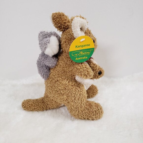 Uni-Toys Australia Kangaroo w/ Baby Joey & Koala 9" Plush by Uniring NWT - Picture 4 of 8